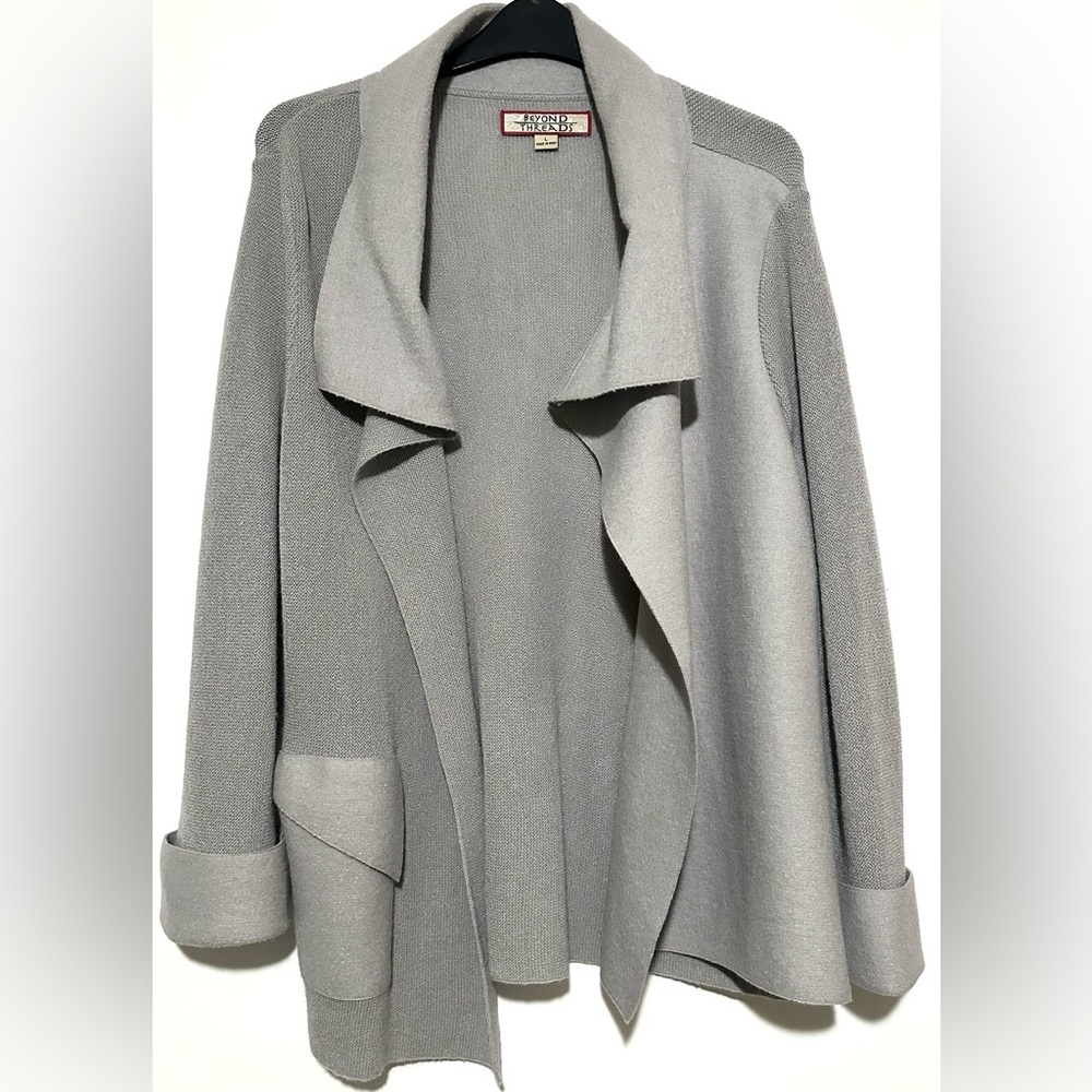 Beyond Threads Asymmetrical Alpaca Wool Cardigan Large - Picture 2 of 5